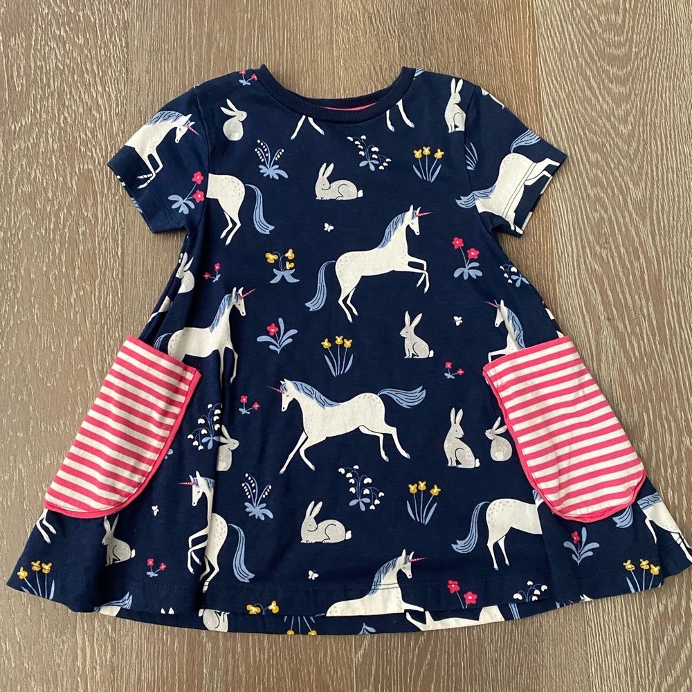 Mini Boden Bunny Unicorn Tunic Top Sz 3 - 4y